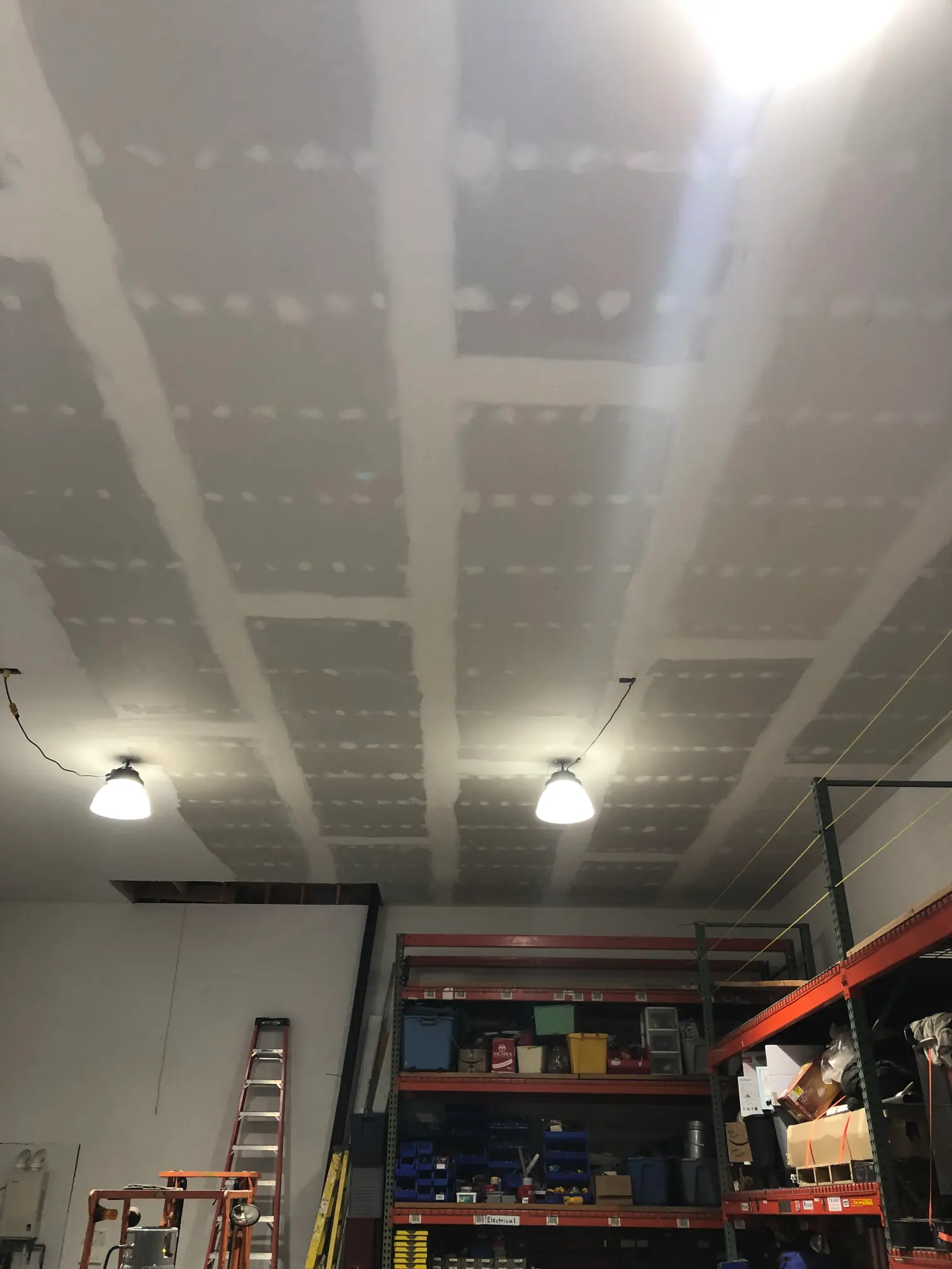 sheetrock taping board garage ceiling